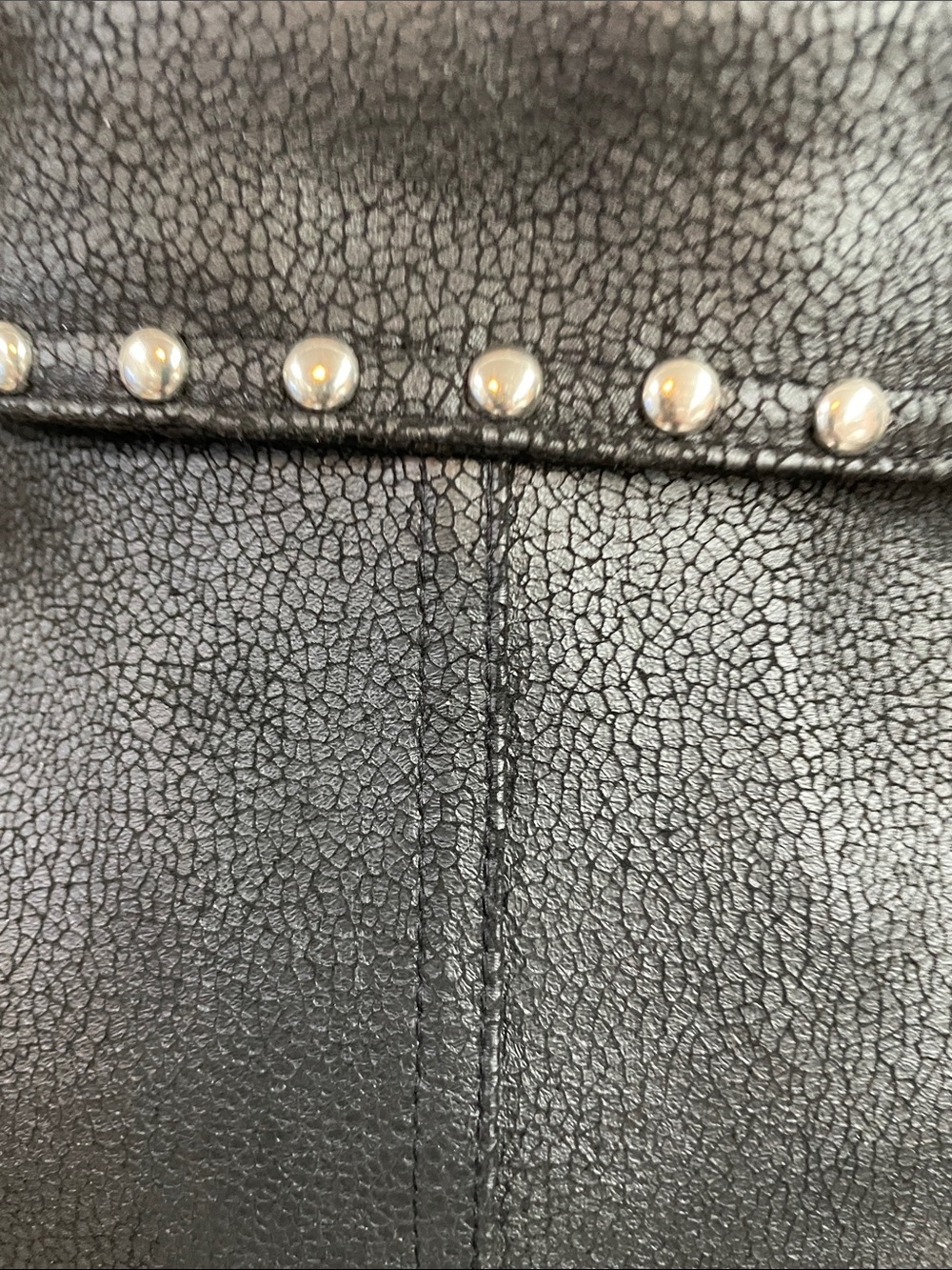 Black Studded Zip-Front Women's Jacket - Picture 6 of 8
